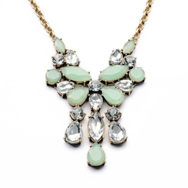 Tear Drops Flower Statement Necklaces