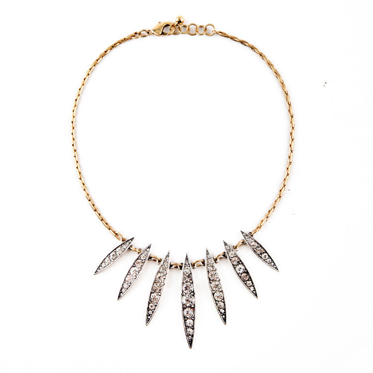 Crystal Leaf Design Pendants Necklaces