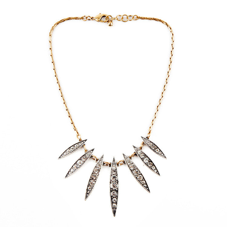 Crystal Leaf Design Pendants Necklaces