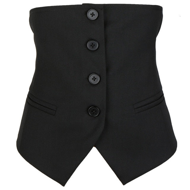Fashionable Vest Style Corset with Adjustable Waist