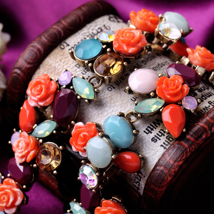 Colorful Bouquet Collar Statement Necklace (Out Of Stock)