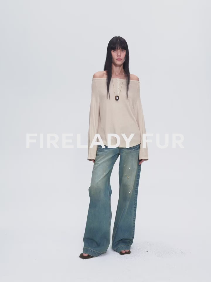 Casual Off-Shoulder Raglan Sleeve T-Shirt