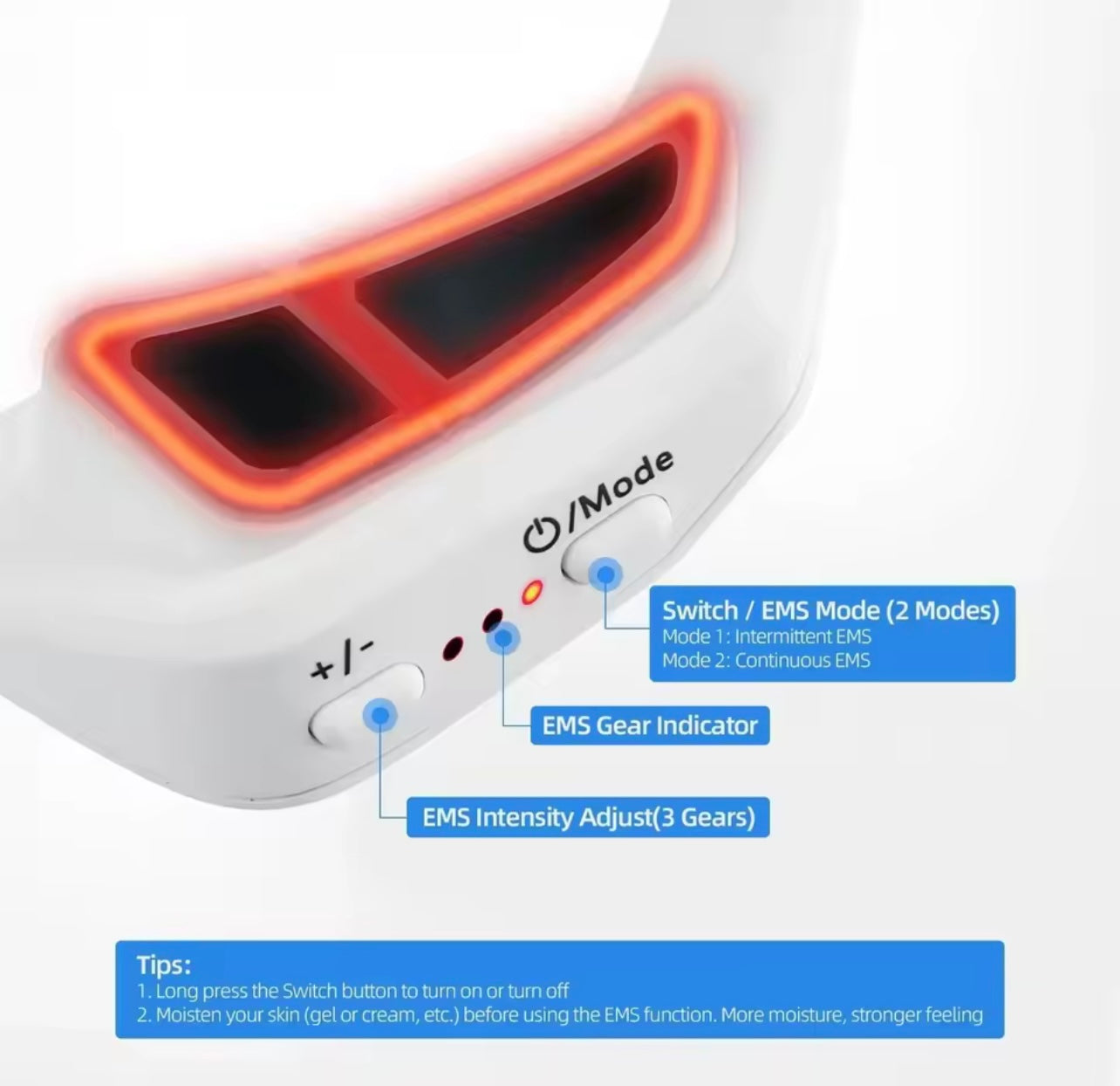 Anti-Aging Red Light Micro-Current Heating Therapy Eye Massager