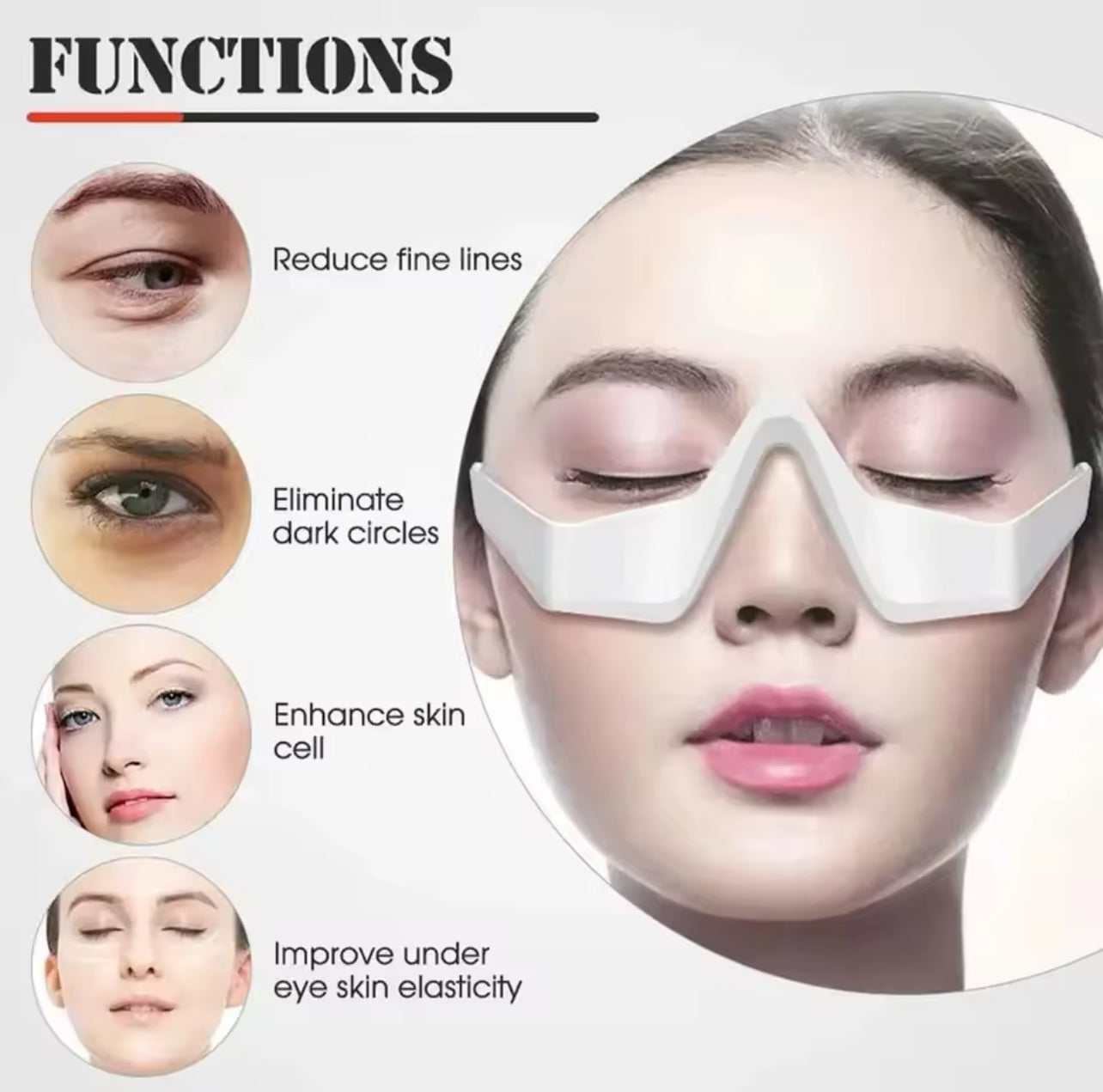 Anti-Aging Red Light Micro-Current Heating Therapy Eye Massager
