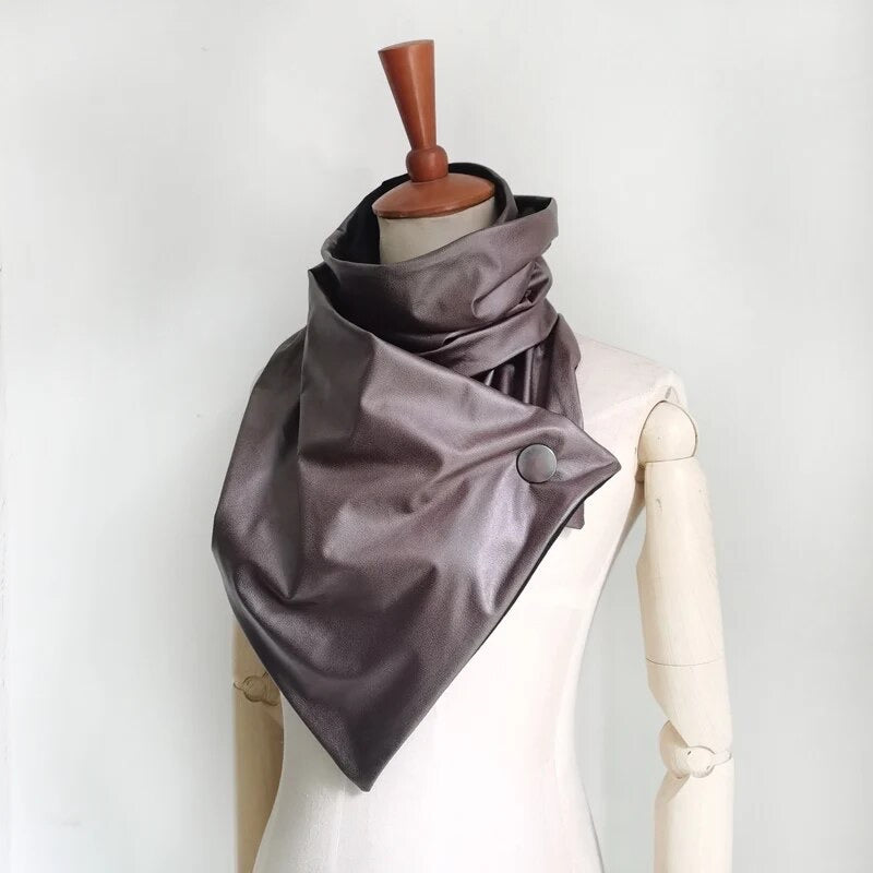 Unisex Faux Leather Scarf