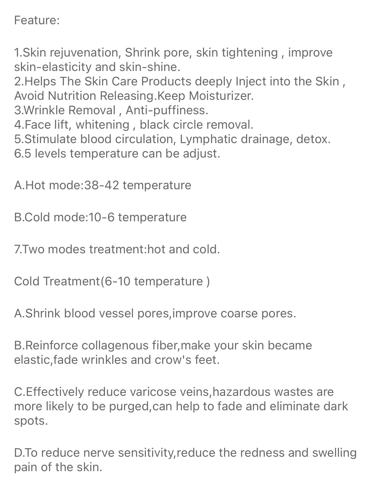 LED Hot / Cold Facial Lifting Massager