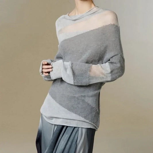 Stylish Hollow Out Long Sleeve Knitted Top