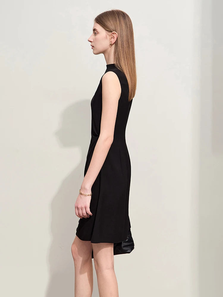 Minimalism Sleeveless Black Dress