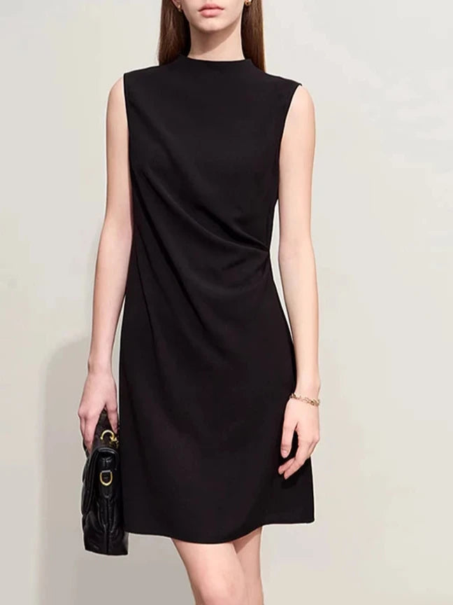 Minimalism Sleeveless Black Dress