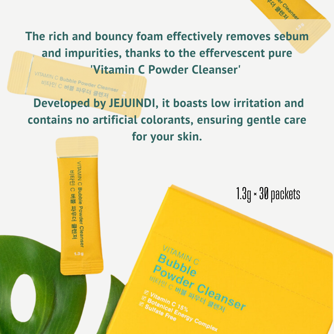 [JEJU INDI] Vitamin C Bubble Powder Cleanser 30ea