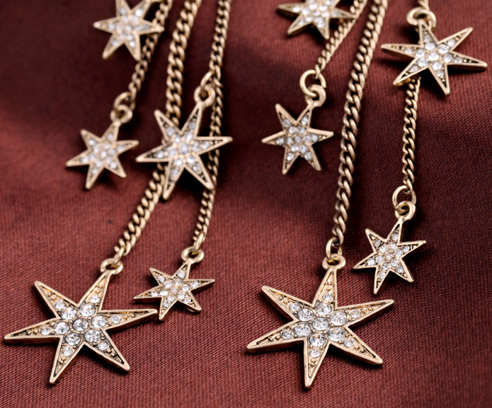 Stylish Start Chains Drop Earrings