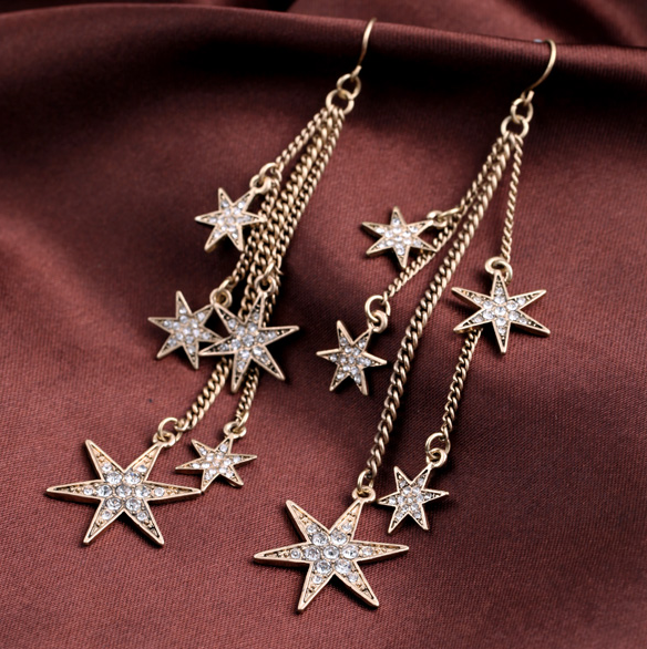Stylish Start Chains Drop Earrings