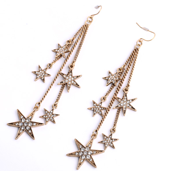 Stylish Start Chains Drop Earrings