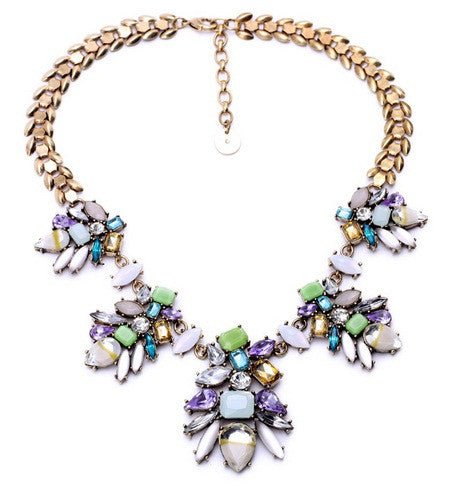 Colorful Rhinestone Choker Necklace