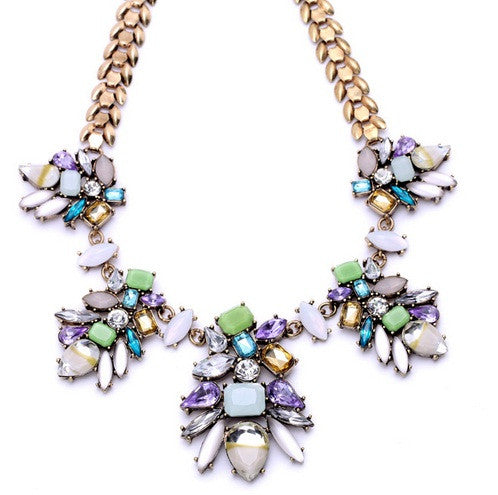 Colorful Rhinestone Choker Necklace
