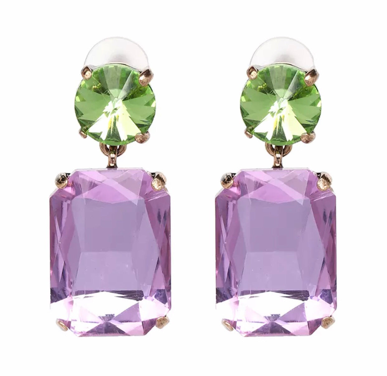 Geometric Acrylic Crystal Drop Earrings
