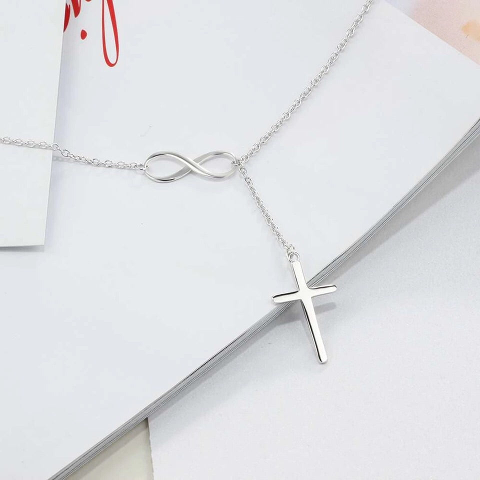 Cross With Infinity Love 925 Sterling Pendant Necklace