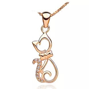 925 sterling silver necklaces with lovely cat pendants