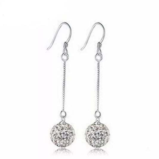 100% Sterling Silver Earrings with Sparkling Balls