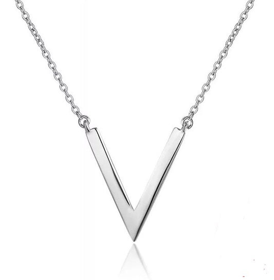 925 Sterling Silver V Shape Necklaces