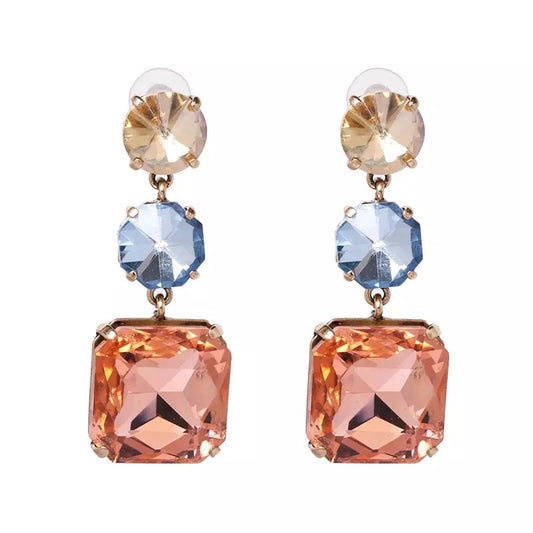 Elegant Statement Acrylic Crystal Drop Earrings