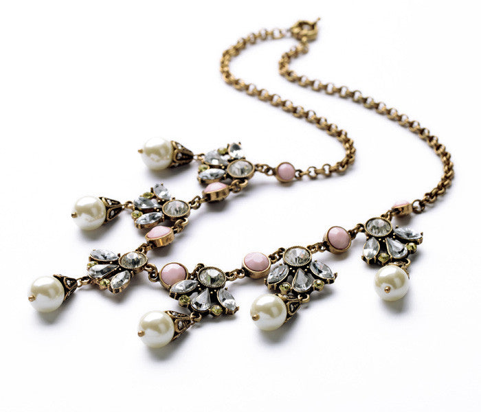 Elegant Multi Resin Round Bead Pendant Necklace
