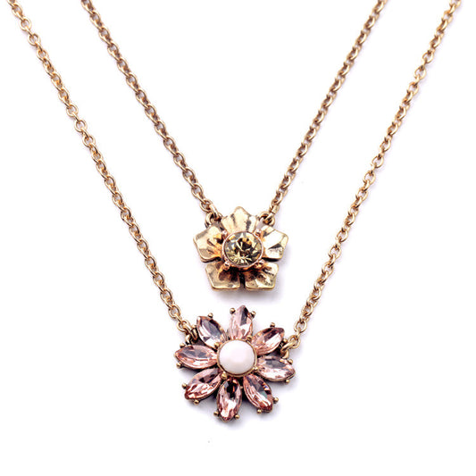 Multi Layer Flower Pendant Necklace